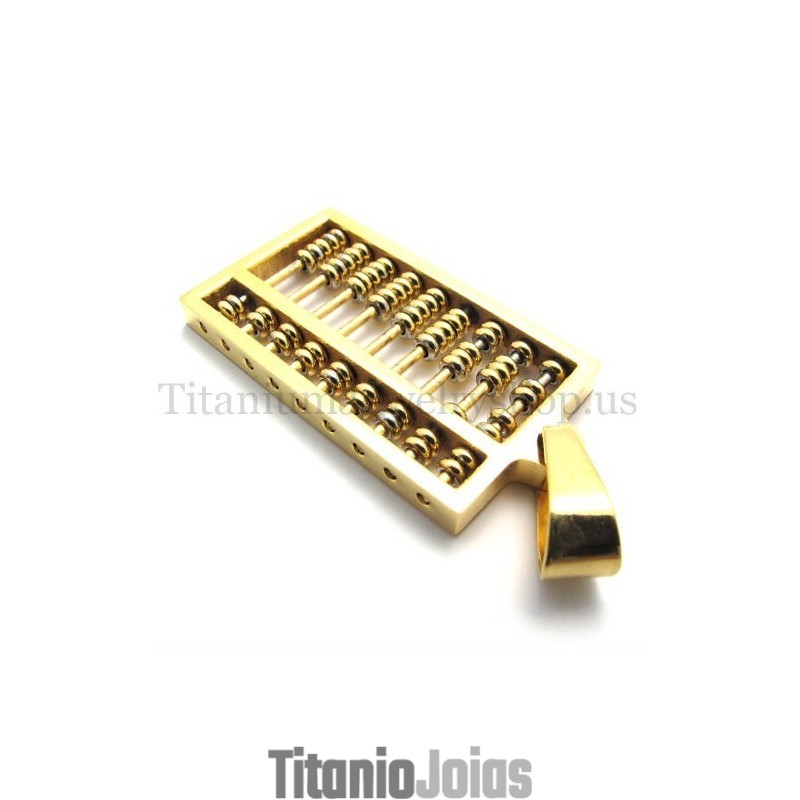 Pingente Ábaco Dourado De Titânio Pingente Ábaco Dourado De Titânio