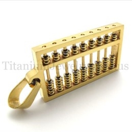 Pingente Ábaco Dourado De Titânio