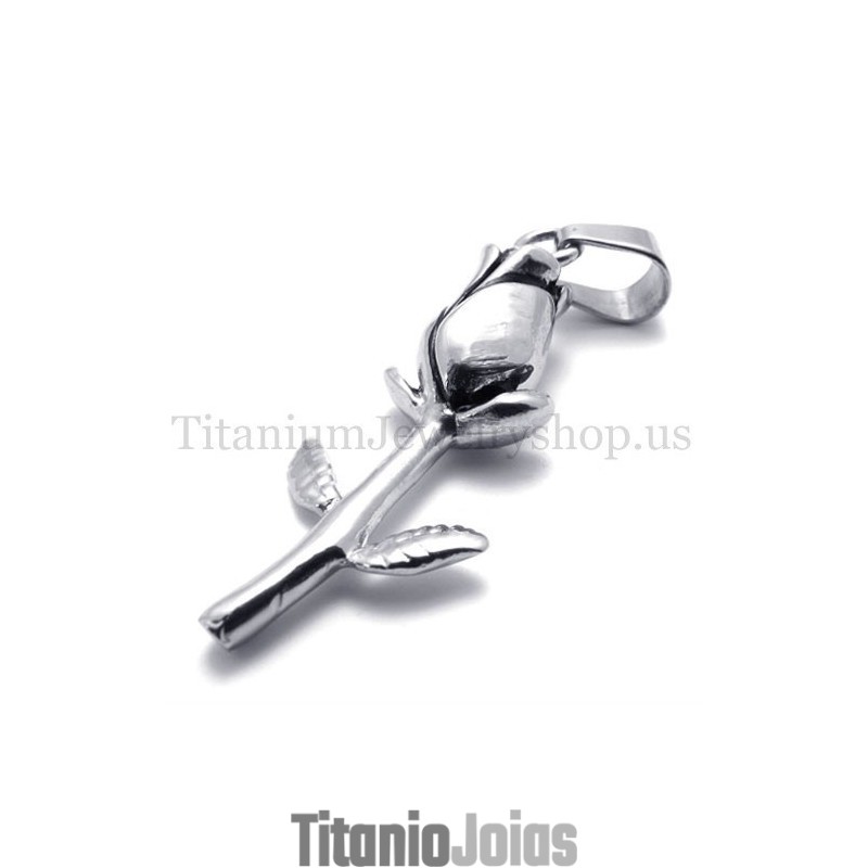 Pingente De Titânio Rosa Lindo Em Prata Pingente De Titânio Rosa Lindo Em Prata