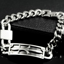 Nova Pulseira Masculina De Titânio Iron Orchid