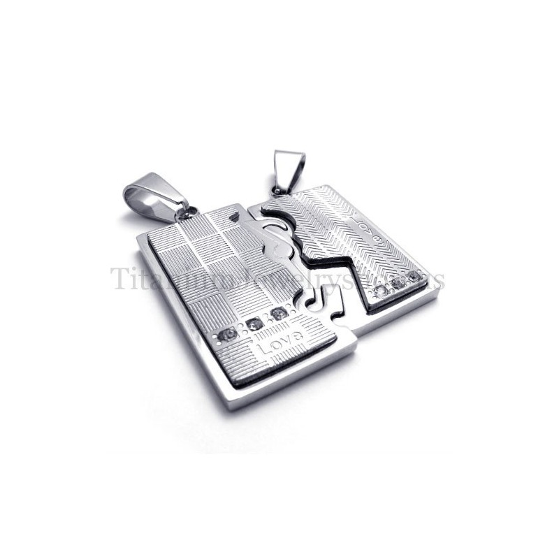 Pingente De Titânio Com Duas Camadas De Prata Esterlina Entrelaçadas Pingente De Titânio Com Duas Camadas De Prata Esterlina Entrelaçadas