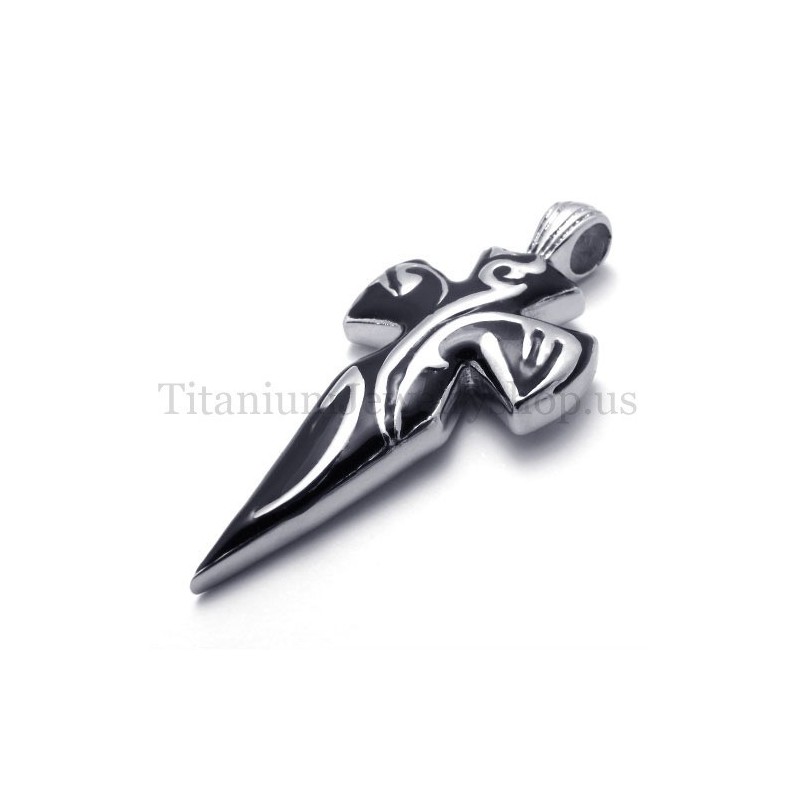 Pingente Espada Masculina De Titânio Preto Puro Pingente Espada Masculina De Titânio Preto Puro