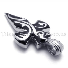 Pingente Espada Masculina De Titânio Preto Puro