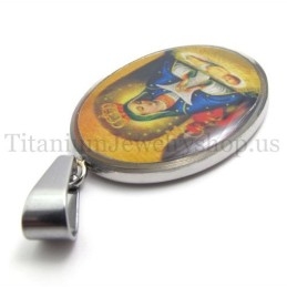 Pingente De Titânio Da Série Madonna E Jesus
