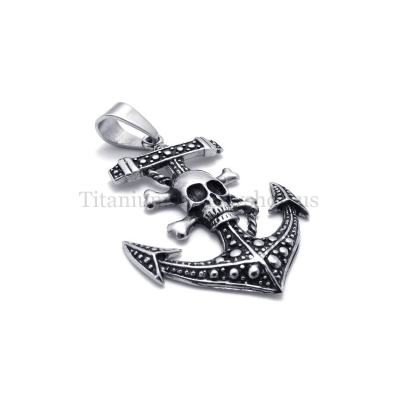Pingente De Titânio Com Âncora De Navio Pirata Pingente De Titânio Com Âncora De Navio Pirata