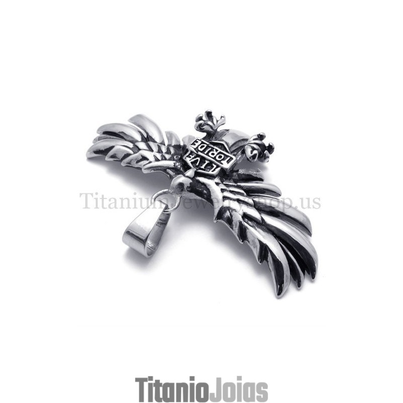 Pingente De Titânio Expandindo As Asas Das Águias