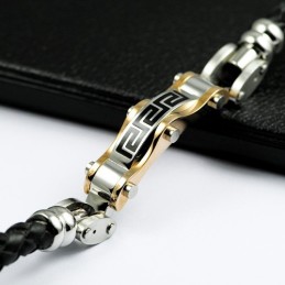 Pulseira De Couro De Titânio Com Gráfico De Parede