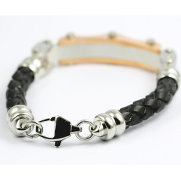 Pulseira De Couro De Titânio Com Gráfico De Parede