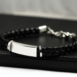 Pulseira De Couro De Titânio Fine Edition