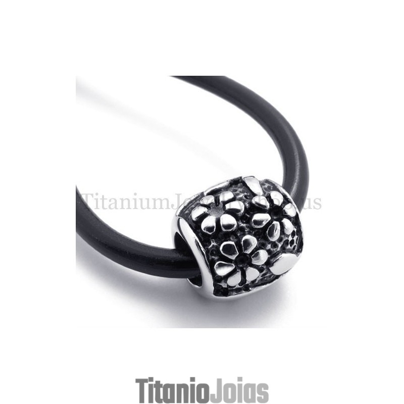 Pingente De Titânio Com Contas Da Sorte Elipsoidal Com Flores Pingente De Titânio Com Contas Da Sorte Elipsoidal Com Flores