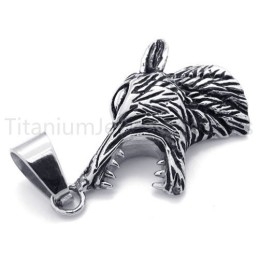 Novo Pingente Clássico De Cabeça De Lobo Em Titânio