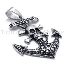 Novo Pingente Clássico De Âncora De Navio Pirata Em Titânio
