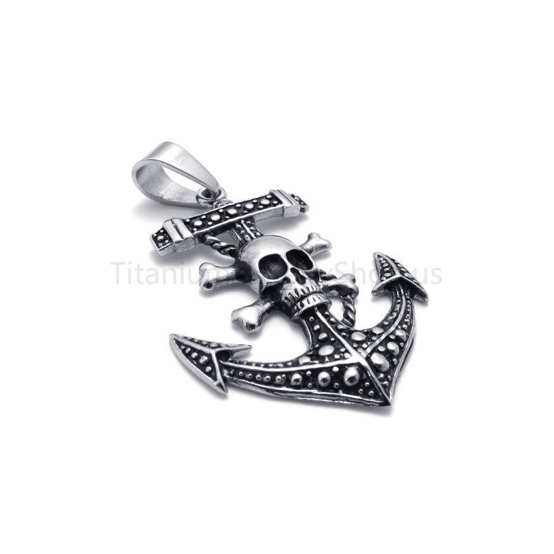Novo Pingente Clássico De Âncora De Navio Pirata Em Titânio