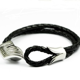 Pulseira De Couro De Titânio
