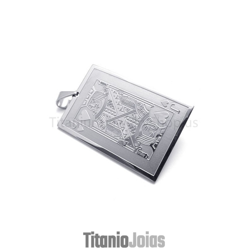 Novo Pingente De Titânio Prateado Para Cartas De Baralho (J) Novo Pingente De Titânio Prateado Para Cartas De Baralho (J)