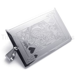Novo Pingente De Titânio Prateado Para Cartas De Baralho (K)