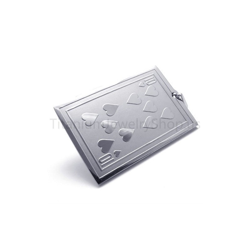 Novo Pingente De Titânio Prateado Para Cartas De Baralho (10) Novo Pingente De Titânio Prateado Para Cartas De Baralho (10)