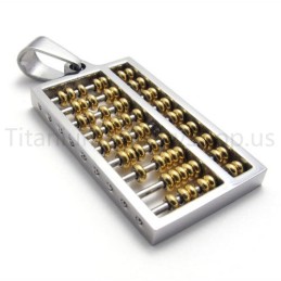 Novo Pingente De Titânio Ábaco Dourado