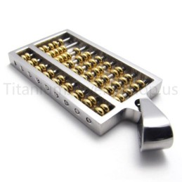 Novo Pingente De Titânio Ábaco Dourado