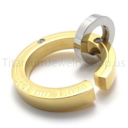 Novo Anel Fraturado Pingente De Titânio Dourado