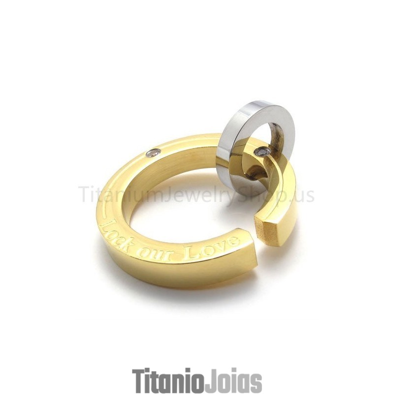 Novo Anel Fraturado Pingente De Titânio Dourado Novo Anel Fraturado Pingente De Titânio Dourado