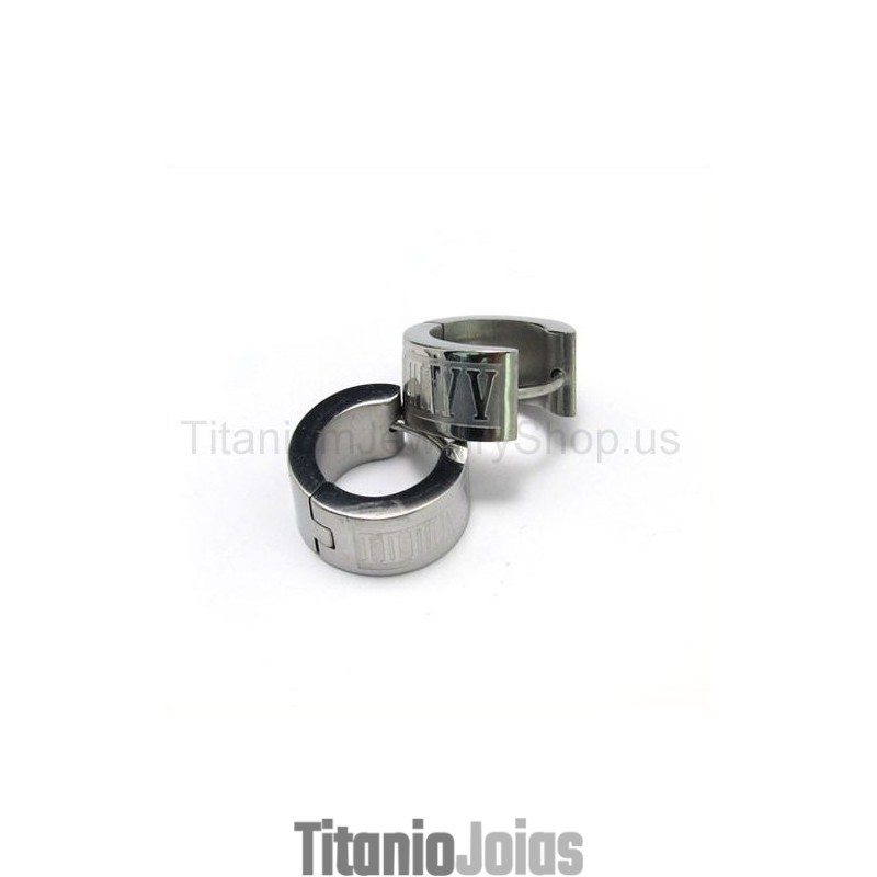 Brincos De Titânio Gravados Da Moda