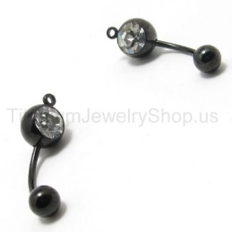 Brincos De Diamante Incrustados Em Titânio Mini Preto