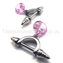 Brincos De Diamante Rosa De Titânio Cold Weapon