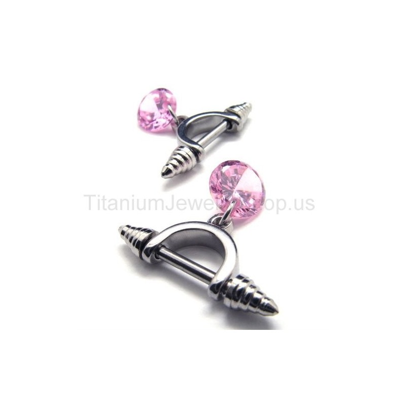 Brincos De Diamante Rosa De Titânio Cold Weapon Brincos De Diamante Rosa De Titânio Cold Weapon