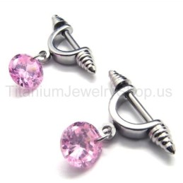Brincos De Diamante Rosa De Titânio Cold Weapon