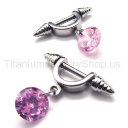 Brincos De Diamante Rosa De Titânio Cold Weapon
