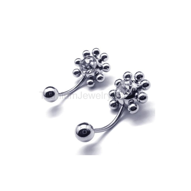 Brincos De Diamante Incrustados Em Titânio Com Girassol Brincos De Diamante Incrustados Em Titânio Com Girassol