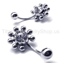 Brincos De Diamante Incrustados Em Titânio Com Girassol