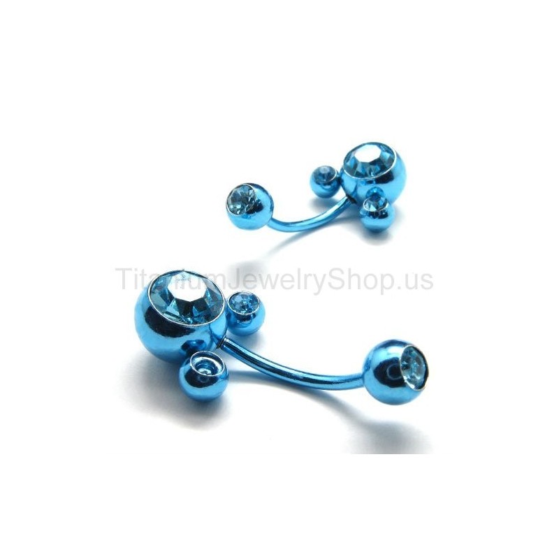 Brincos De Diamante Incrustados Em Titânio Com Flor Azul Brincos De Diamante Incrustados Em Titânio Com Flor Azul