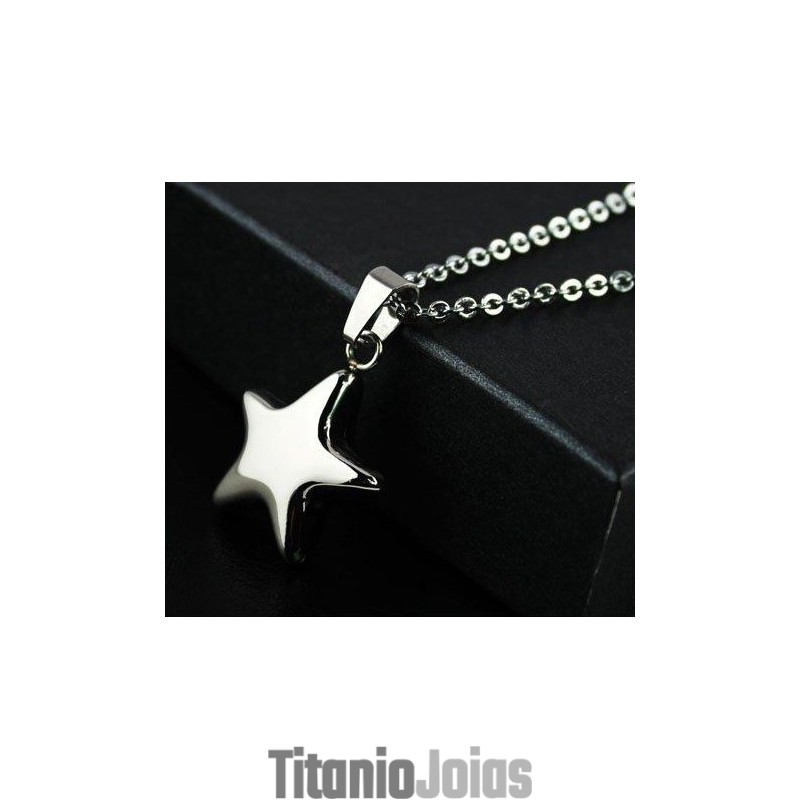 Pingentes E Colar De Titânio Puro Com Estrela De Prata Pingentes E Colar De Titânio Puro Com Estrela De Prata