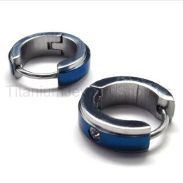 Brincos De Diamante De Titânio Azul