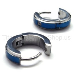 Brincos De Diamante De Titânio Azul