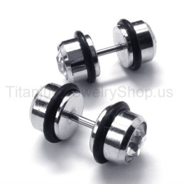 Brincos De Titânio Com Barra