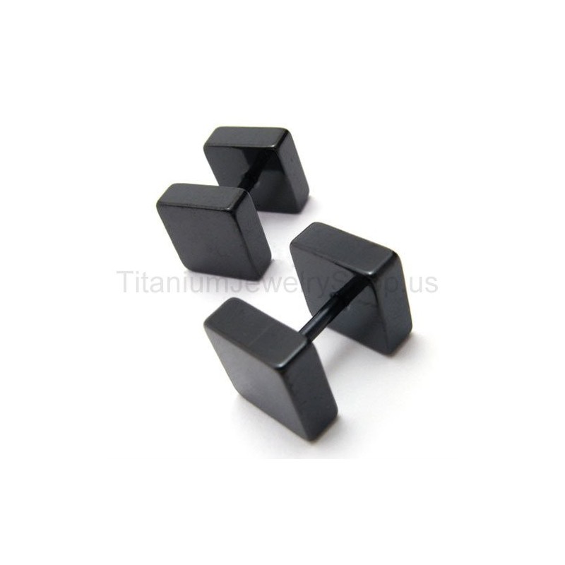Brincos De Barra Em Titânio Preto Brincos De Barra Em Titânio Preto