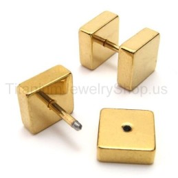 Brincos De Barra De Titânio Dourado
