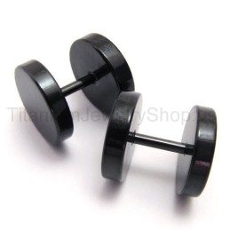Brincos De Barra De Titânio Preto