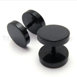 Brincos De Barra De Titânio Preto
