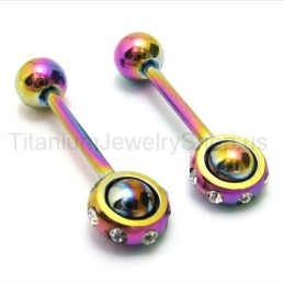 Brincos De Diamante Em Titânio Color Magic Stick