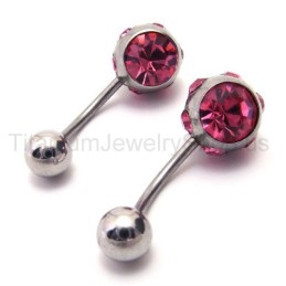 Brincos Finos De Titânio Com Diamante Roxo