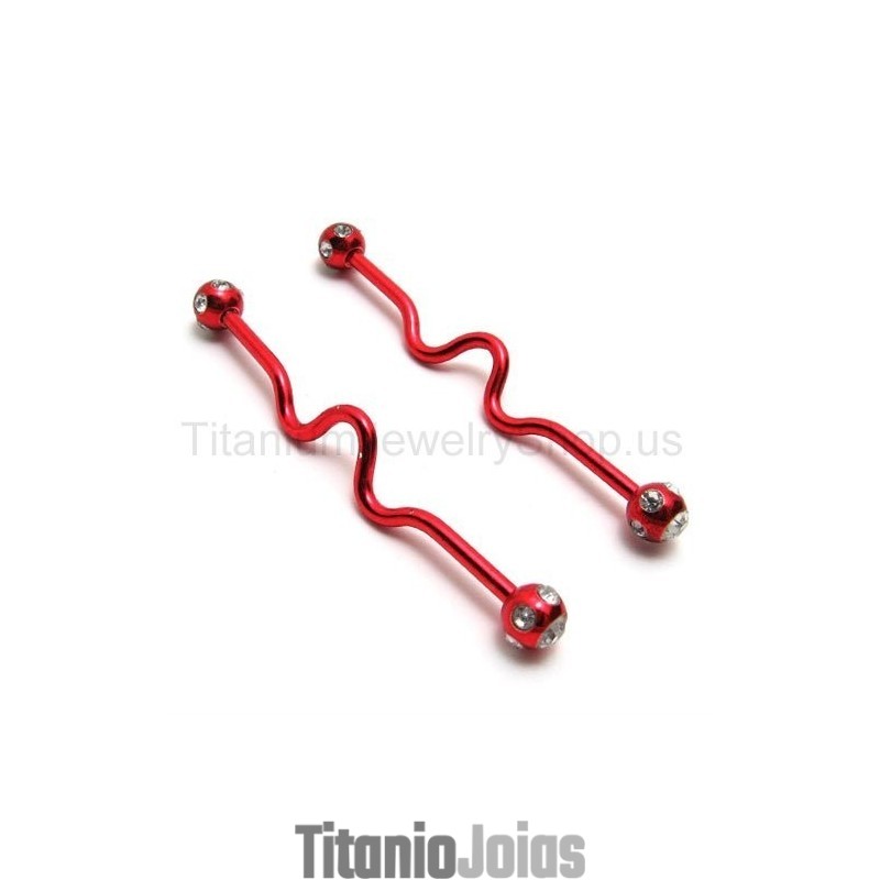 Brincos De Titânio Vermelhos E Torcidos