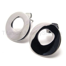 Brincos De Titânio Com Argola De Prata