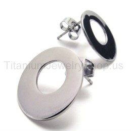 Brincos De Titânio Com Argola De Prata