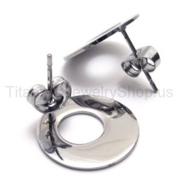 Brincos De Titânio Com Argola De Prata