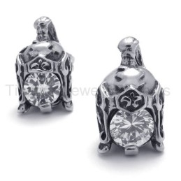 Capacete Retro Titânio Com Brincos De Diamante