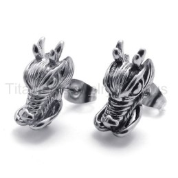 Brincos De Titânio De Dragão